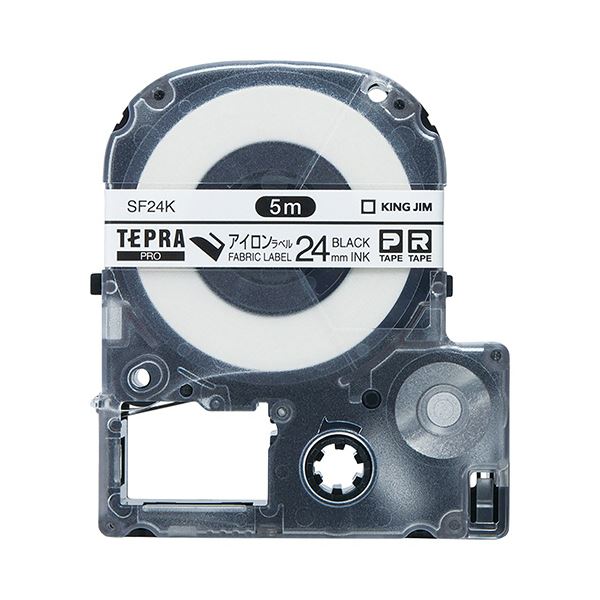 （まとめ） キングジム テプラ PRO テープカートリッジ アイロンラベル 24mm 黒文字 SF24K 1個 【×4セット】 送料無料