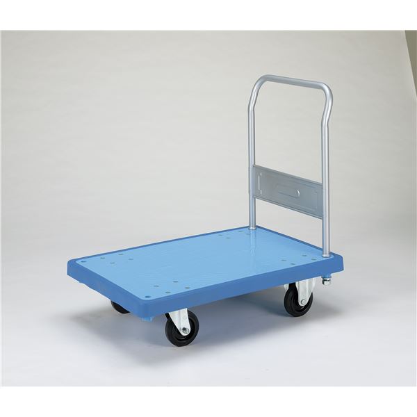 バンパーキャリー/台車 【大 固定式 5インチ ゴム車】 自在×2 固定×2 ブルー 青