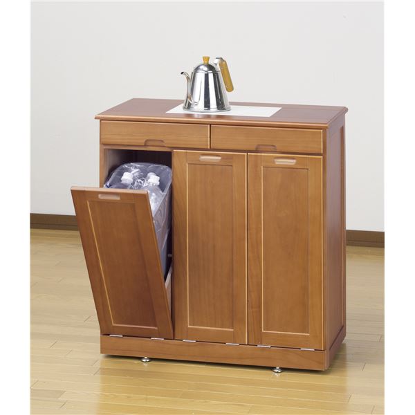 天然木 木製 分別ダストボックス（タイル付き) 3分別 ブラウン 茶 自然の温もりを感じる 木製タイル付き3分別ダストボックス ブラウン 茶 送料無料の通販は 31,974円