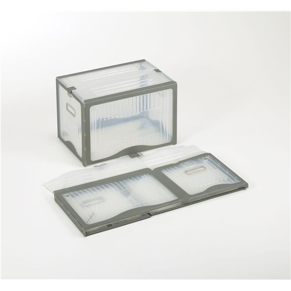 【5個セット】 リスボックス/コンテナボックス 【40BII クリア/グレー】 軽量 折りたたみ 〔耐久性 衝撃性 耐候性〕 送料無料の通販は