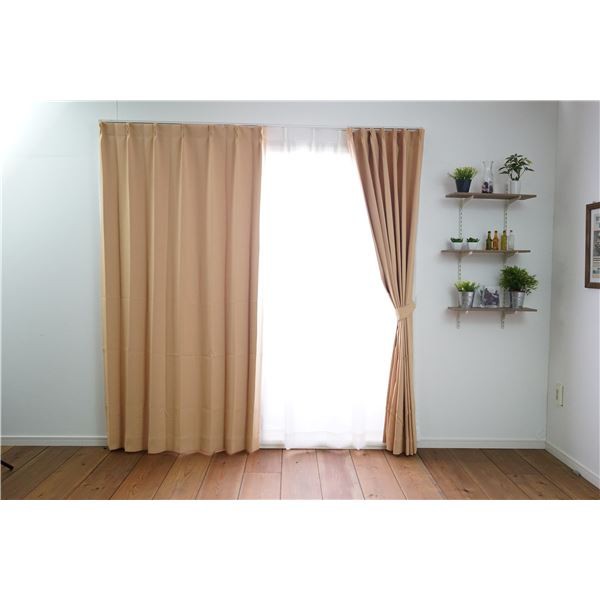 遮光カーテン/無地カーテン 【幅100cm×丈135cm イエロー 1枚入り】 遮光1級 タッセル付き 防炎 形状記憶加工 『プライム2』 黄 送料無料の通販は 5,140円
