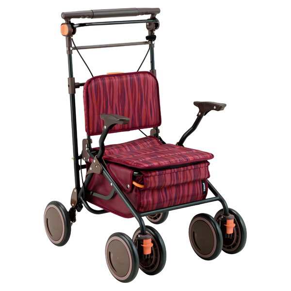 シルバーカー/手押し車 【スタンダードタイプ】 最大積載荷重：10.0kg 幸和製作所 『カゴノアL』 レッド 〔介護用品〕 赤 送料無料の通販は