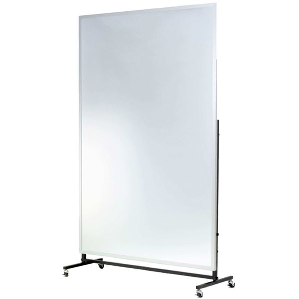 割れない大型 大きい スタンドミラー/全身姿見鏡 【キャスター 90×180×2.7cm】 シルバー 日本製 国産 軽量 プロ仕様 『REFEX リフェクス』 送料無料の通販は