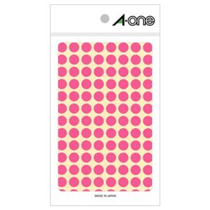 （まとめ） エーワン カラーラベル 丸型 (円形 ラウンド) 直径9mm 蛍光桃 08175 1パック（416片：104片×4シート） 【×20セット】 送料無料の通販は