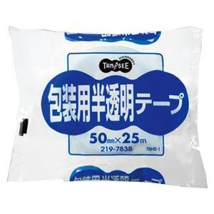 （まとめ） TANOSEE 包装用半透明テープ 50mm×25m 1巻 【×15セット】 透明な力で包む 作業効率UPの梱包テープ 大容量50mm×25mで15セット 梱包作業用品の決定版 送料無料の通販は 6,613円