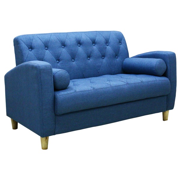 青い布製2人掛けソファ ニトリ 2人掛けソファー ブルー 布【トレファク