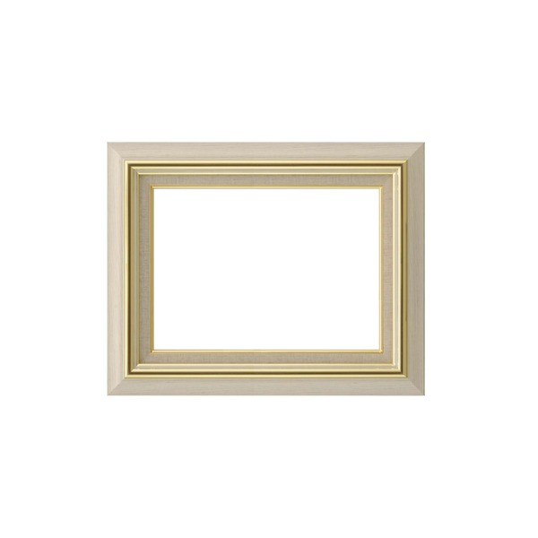 日本製 国産 油絵額縁 フレーム F8号 アイボリー 壁掛けひも