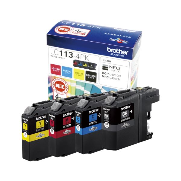 ブラザーインクカートリッジ 4色パック LC113-4PK カラフルなインクの饗宴 4色セット LC113-4PKで、印刷の可能性が広がる 送料無料の通販は 9,653円