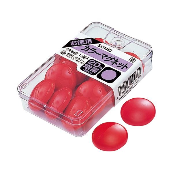 （まとめ） ソニック カラーマグネット 直径30mm 赤 AW-232 1ケース（11個） 【×15セット】 送料無料の通販は 6,112円