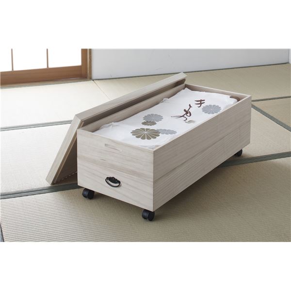 総桐衣裳ケース/桐箱 【2段】 幅91cm 積み重ね可 キャスター付 移動可能 車輪付き き 日本製 国産 【完成品】 送料無料の通販は