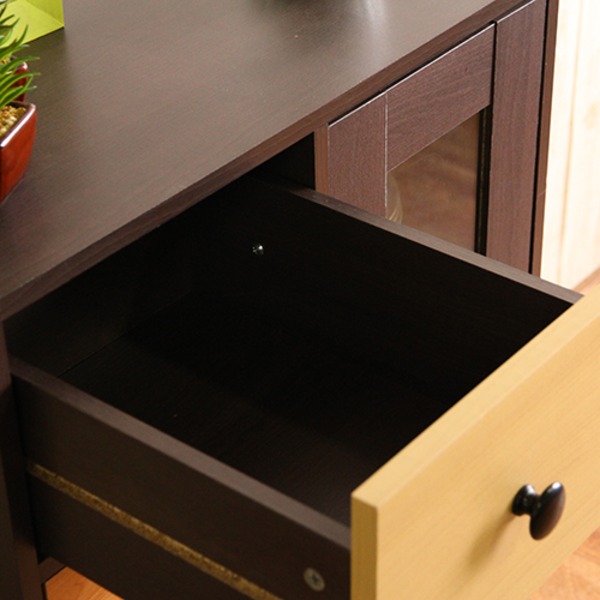 キャビネット 収納棚 幅59cm カラフル 引き出し4杯 木製 脚付き 取っ手