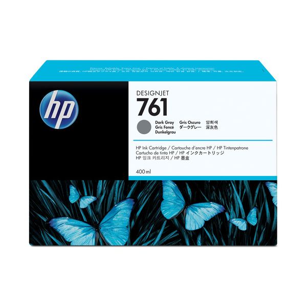 (まとめ) HP761 インクカートリッジ ダークグレー 400ml 染料系 CM996A 1個 〔×10セット〕[21] まとめ） HP761 インクカートリッジ ダークグレー 400ml 染料系 CM996A