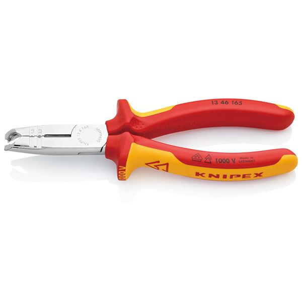 KNIPEX（クニペックス）1346-165 絶縁マルチストリッピングプライヤ-（SB） パワフルな外被除去プライヤー 絶縁マルチストリッピングプライヤー1346-165で、簡単作業＆安心作業 一度で完了 信頼の品質でお手伝いします 送料無料の通販は