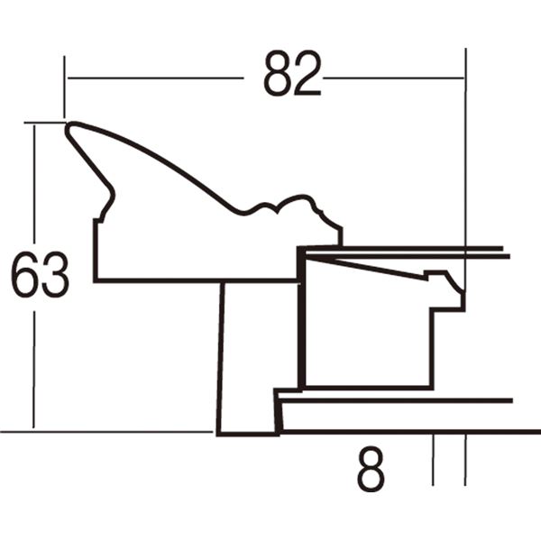 油絵額縁／油彩額縁 【F12 ゴールド】 表面カバー：アクリル 吊金具付き 送料無料の通販は