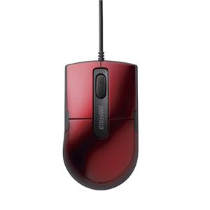 (まとめ) バッファロー 有線BlueLEDマウス 静音 3ボタンSサイズ レッド BSMBU26SSRD 1個 【×3セット】 赤 送料無料の通販は