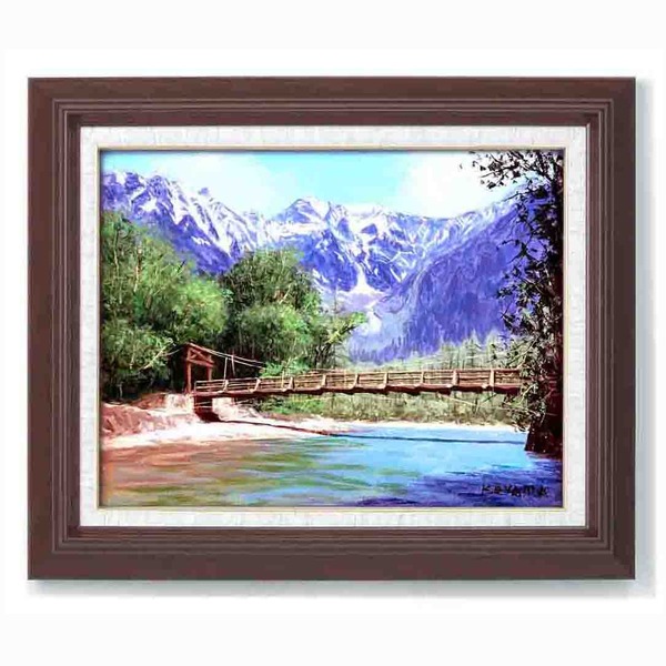 油絵額/フレームセット 〔F6号〕広瀬和之「シャトル風景」 460×552×55mm 金フレーム 化粧箱入り