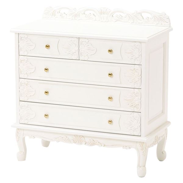 チェスト 整理 収納 キャビネット タンス 4段 約幅80cm 小引き出しタイプ アンティーク レトロ ヴィンテージ ホワイト 木製 猫脚付き ヴィオレッタシリーズ 完成品 リビング 白 送料無料の通販は 66,192円