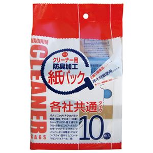 （まとめ） サンテックオプト そうじ機用紙パック 各社共通タイプ 防臭加工 STD-10K 1パック（10枚） 【×10セット】 送料無料