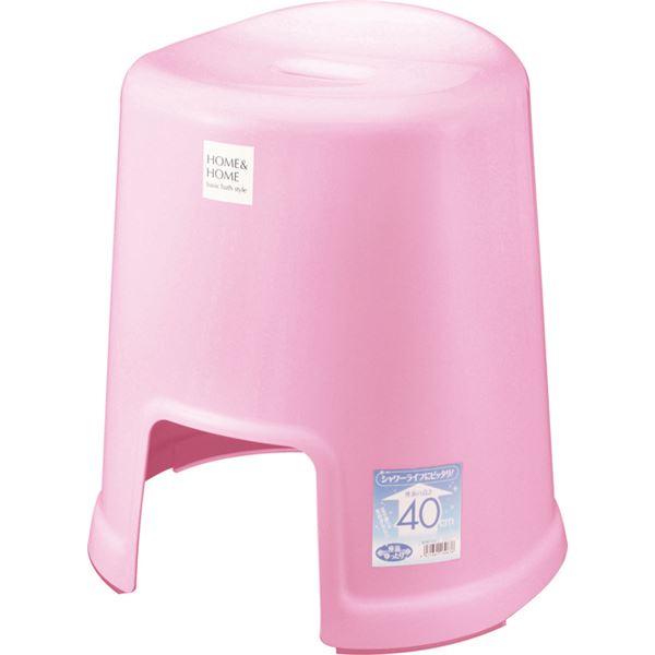 【12セット】 シンプル バスチェア (イス 椅子) /風呂椅子 (イス チェア) 【400 パステルピンク】 すべり止め付き 材質：PP 『HOME＆HOME』 送料無料の通販は