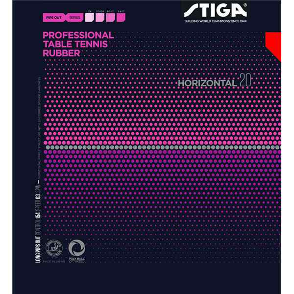 STIGA（スティガ） 粒高ラバー HORIZONTAL 20（ホリゾンタル 20） RED 特薄 究極の攻撃力を纏う 驚異の粒高ラバー、極薄のホリゾンタル 20 レッド 送料無料の通販は