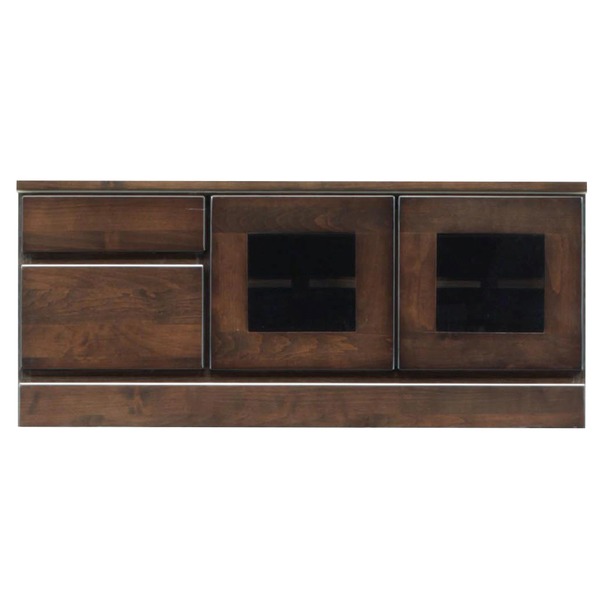 ローボード テレビ台 2段 約幅90cm ダークブラウン 木製 扉整理 収納付き 日本製 国産 リビング ダイニング 完成品 開梱設置 茶 送料無料の通販は 29,027円