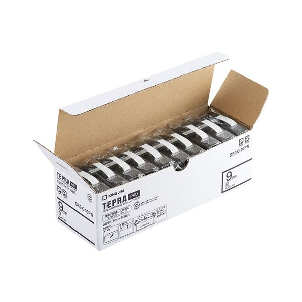 キングジム PROテープ エコパック 白ラベル 9mm 10個入 SS9K-10PN 送料無料の通販は