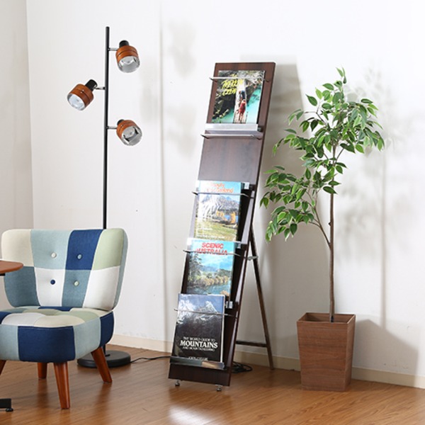 ウッド マガジンラック 雑誌整理 収納 5段 スリム 幅30cm×奥行50cm 折りたたみ式 デコール 組立品 リビング ダイニング 送料無料の通販は