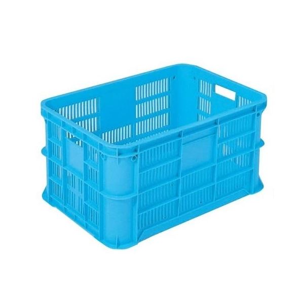 【5個セット】 リステナー/網目コンテナボックス 【MB-38】 ブルー メッシュ構造 〔みかん 果物 野菜等収穫 保管 保存 物流〕 青 送料無料の通販は 17,915円