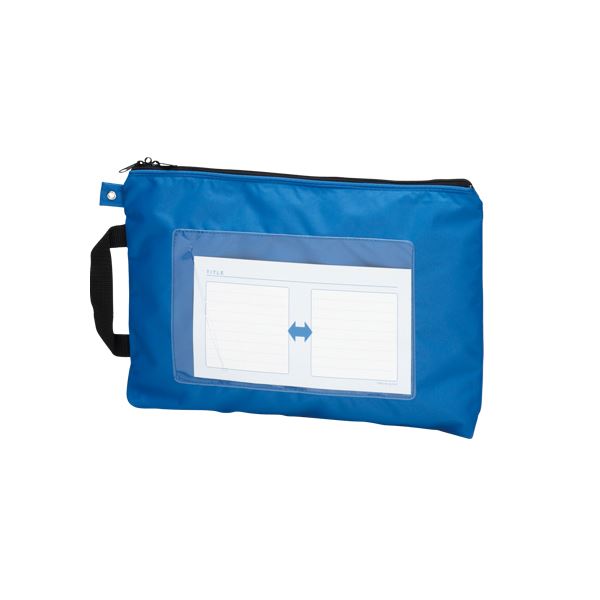 （まとめ） メールバッグ A4短辺取っ手付 CR-ME04-BL ブルー 1個入 【×3セット】 青 頻繁な社内移動に、頼もしく安心なメールバッグ 丈夫なA4サイズで持ち運びも楽々 ブルーの取っ手付きでスタイリッシュ 1個入り×3セットでお得 青 送料無料の通販は