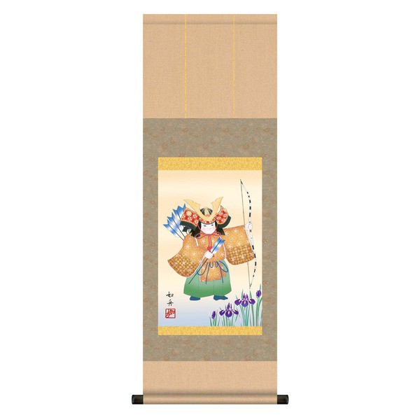 〔 節句掛軸 祝い掛軸 〕こどもの日 端午の節句 掛け軸 美原 如舟 子どもの日 掛軸 「縁起武者」 幸せを運ぶ縁起の掛軸 子どもの日にふさわしい美しい掛け軸 華麗なる端午の節句を彩る『勇ましい武者』 送料無料の通販は