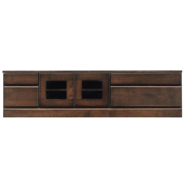 ローボード テレビ台 2段 約幅150cm ダークブラウン 木製 扉整理 収納付き 日本製 国産 リビング ダイニング 完成品 開梱設置 茶 送料無料の通販は 33,506円
