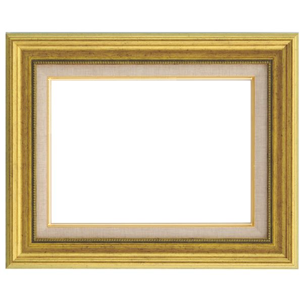 シンプルテイスト 油絵額縁/油彩額縁 【F6 ゴールド】 表面カバー：アクリル 樹脂製 吊金具付き 送料無料の通販は