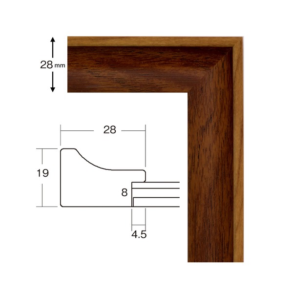 軽量 水彩額縁 フレーム F8号 ブラウン 壁掛けひも UV 紫外線カットアクリル マット付き 化粧箱入り 額縁 額 茶 送料無料の通販は