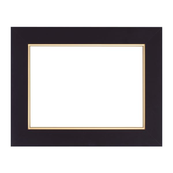 モダン調 油絵額縁/油彩額縁 【F10 ブラック】フラット形状 樋面金 黒