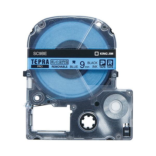 （まとめ） キングジム テプラ PRO テープカートリッジ キレイにはがせるラベル 9mm 青／黒文字 SC9BE 1個 【×5セット】 送料無料
