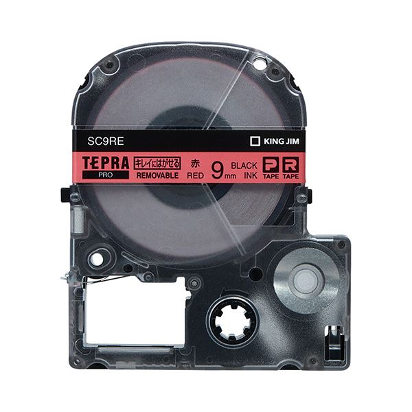 （まとめ） キングジム テプラ PRO テープカートリッジ キレイにはがせるラベル 9mm 赤／黒文字 SC9RE 1個 【×5セット】 はがせるラベルのプロフェッショナル テプラ PRO 9mm 赤／黒文字カートリッジ×5セット 送料無料