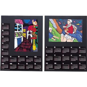 (まとめ) 両面黒色カレンダー 2014年 【×40セット】 学校用アートセット 創造力を刺激する黒色カレンダー 2014年版、40セット 送料無料の通販は