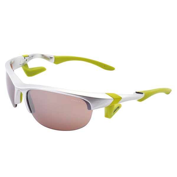 AirFly(エアフライ) ノーズパッドレススポーツサングラス オーバルレンズ メタリックシルバー/ブラウン AF-102 C4 茶