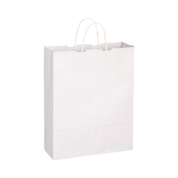 （まとめ） TANOSEE 手提袋 丸紐 大 ヨコ320×タテ400×マチ幅115mm 白無地 1パック（50枚） 【×4セット】 送料無料の通販は