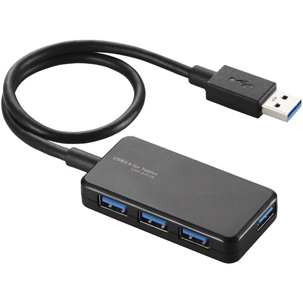 USB3.0ハブ/バスパワー/タブレット向け/4ポート/ブラック U3H-A411BBK 黒 パワフルなUSB3.0ハブ タブレットに最適 4つのポートで便利に接続 ブラックカラーでスタイリッシュ U3H-A411BBK 黒 送料無料の通販は 5,254円