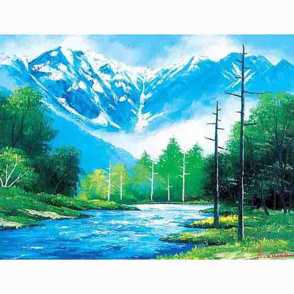 高原にて　 阿蘇　油絵　F8(455×380mm) 3450 ブラック F8号 455×380mm 油彩額縁 木製(MDF製) フレーム