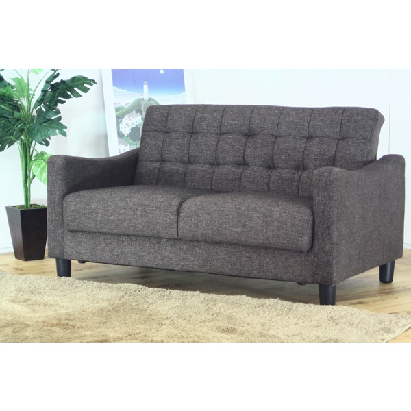 ソファーベッド 幅120cm 2人掛け ブラウン ファブリック地 座面下整理 収納 肘付き 脚付き 半完成品 リビング ダイニング 茶 送料無料の通販は 29,737円