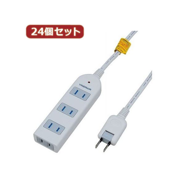 YAZAWA YAZAWA 【24個セット】 雷ガード付延長コード・タップ4個口 Y02KS402WHX24 YAZAWA 24個セット 雷ガード付延長コード・タップ4個口 Y02KS402WHX24