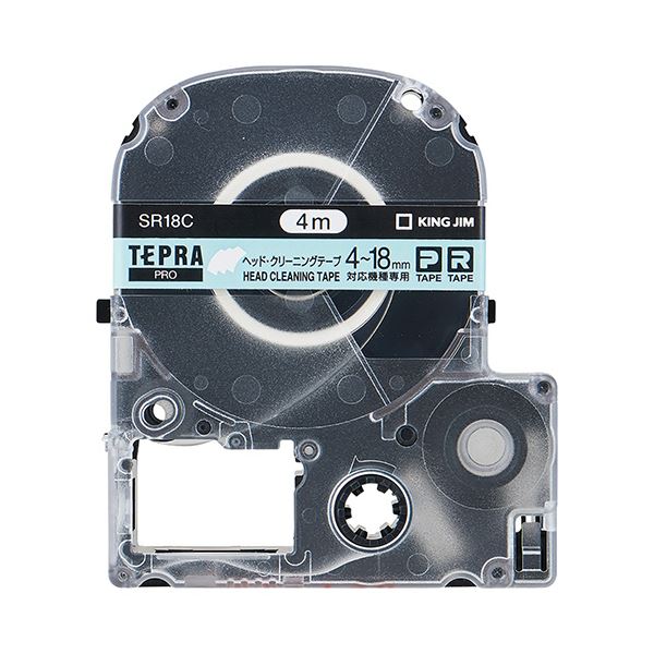 （まとめ） キングジム テプラ PRO テープカートリッジ ヘッドクリーニングテープ 18mm SR18C 1個 【×4セット】 送料無料
