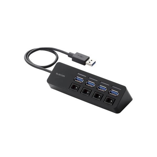 4ポートUSB3.0ハブ（マグネット・個別スイッチタイプ） U3H-S418BBK 次世代の高速データ転送を実現 4つのポートでUSB3.0の10倍速、5Gbpsの驚異的なパフォーマンスをお届けする、便利なマグネット付き個別スイッチUSBハブ 送料無料の通販は 6,724円
