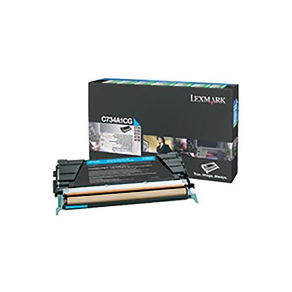 【純正品】 LEXMARK トナーカートリッジ 【C734A1CG シアン】 6K RPトナー 輝くシアンのインクトナーカートリッジ 驚きの6000ページプリント 青い海を彷彿とさせる、レックスマークの魅力が詰まった純正品 送料無料