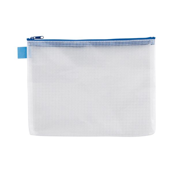 (まとめ）TANOSEE メッシュケース B5タテ225×ヨコ285mm 青 1セット(20枚)【×3セット】 送料無料の通販はその他文房具・事務用品
