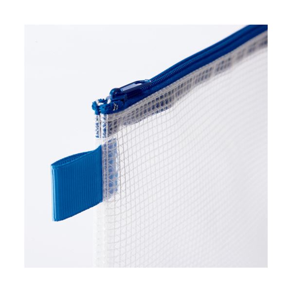 (まとめ）TANOSEE メッシュケース B5タテ225×ヨコ285mm 青 1セット(20枚)【×3セット】 送料無料の通販は