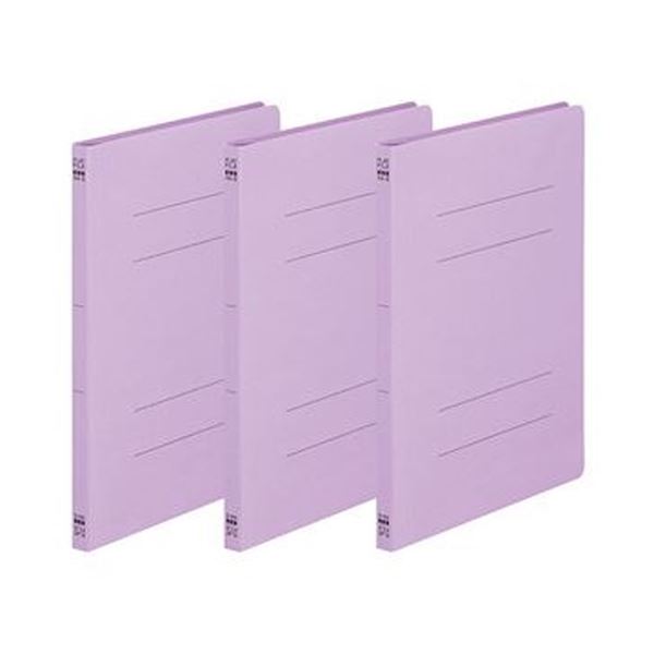 （まとめ）TANOSEE フラットファイル（ノンステープルタイプ）A4タテ 150枚収容 背幅18mm 紫 1パック（3冊）【×100セット】 送料無料の通販は