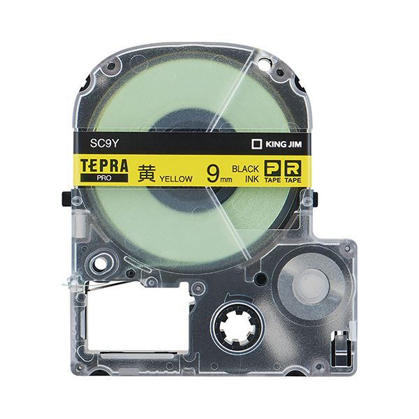 (まとめ) キングジム テプラ PRO テープカートリッジ パステル 9mm 黄／黒文字 SC9Y 1個 【×10セット】